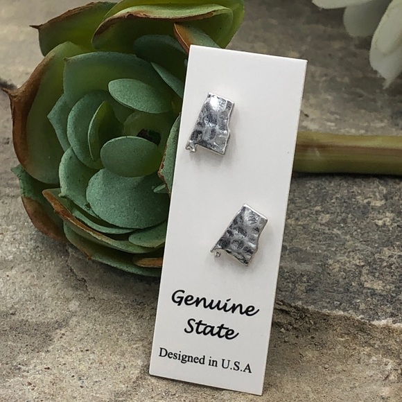 Mini Alabama State Shape Map Stud Earrings Alabama Alabama Alabama Alabama - Picture 2 of 5